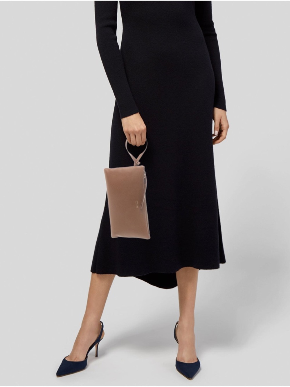 Polene Camel Wristlet Clutch